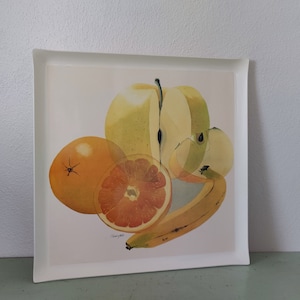 Dennis Alton Seascape Artist Vintage Large Serving Tray Orange Apple and Banana