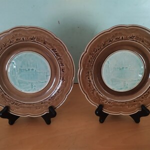 Choisy Le Roi Hautin Boulenger French Majolica Victorian Pottery Plates Algeria and The Sahara