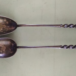 Danish Design Swirl Salat Servier Set Silberplatte Schweres Massives Metall