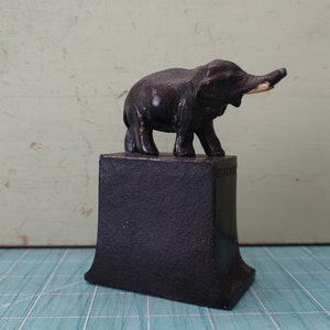 Antique Metal Miniature Elephant Statue Paperweight