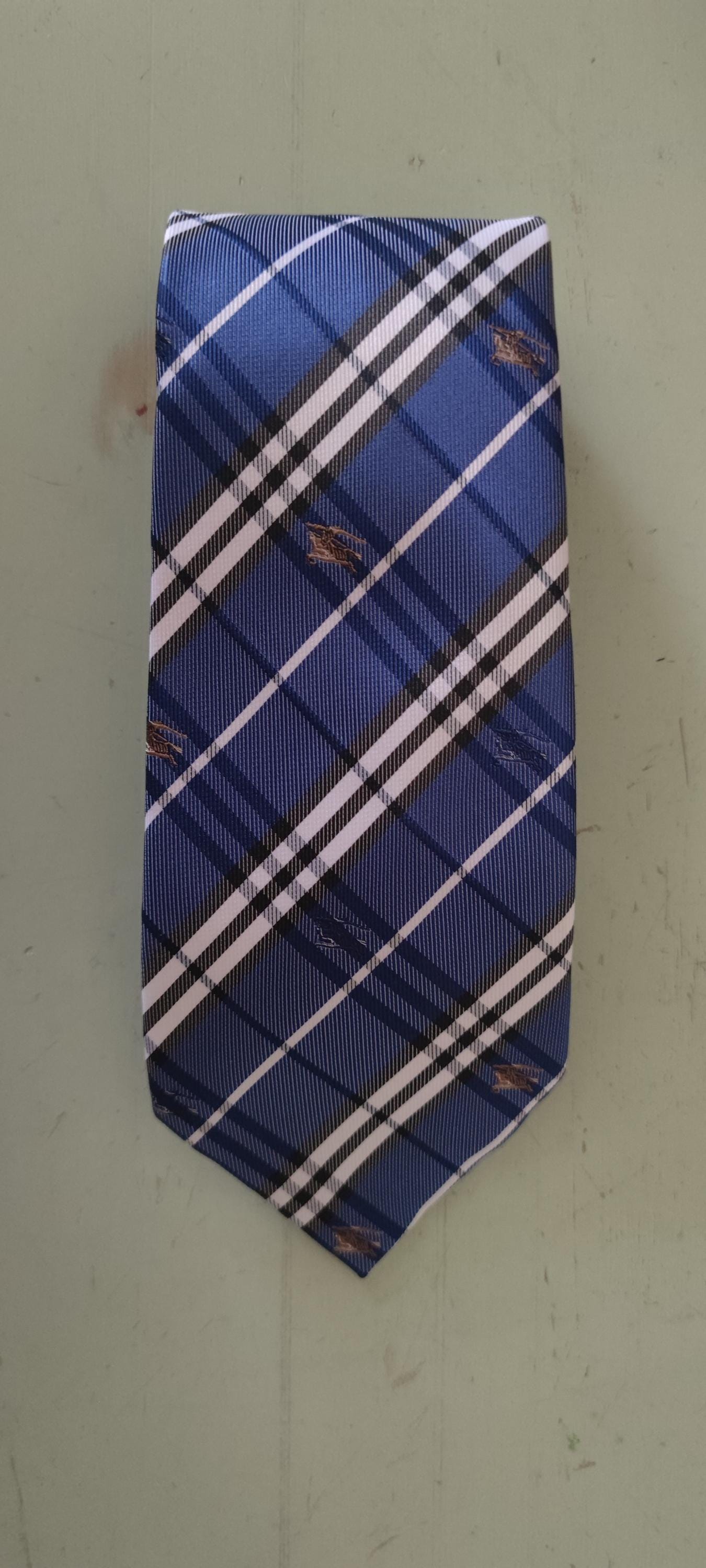 Burberry Equestrian Knight Classic Nova Check Plaid Blue Pattern