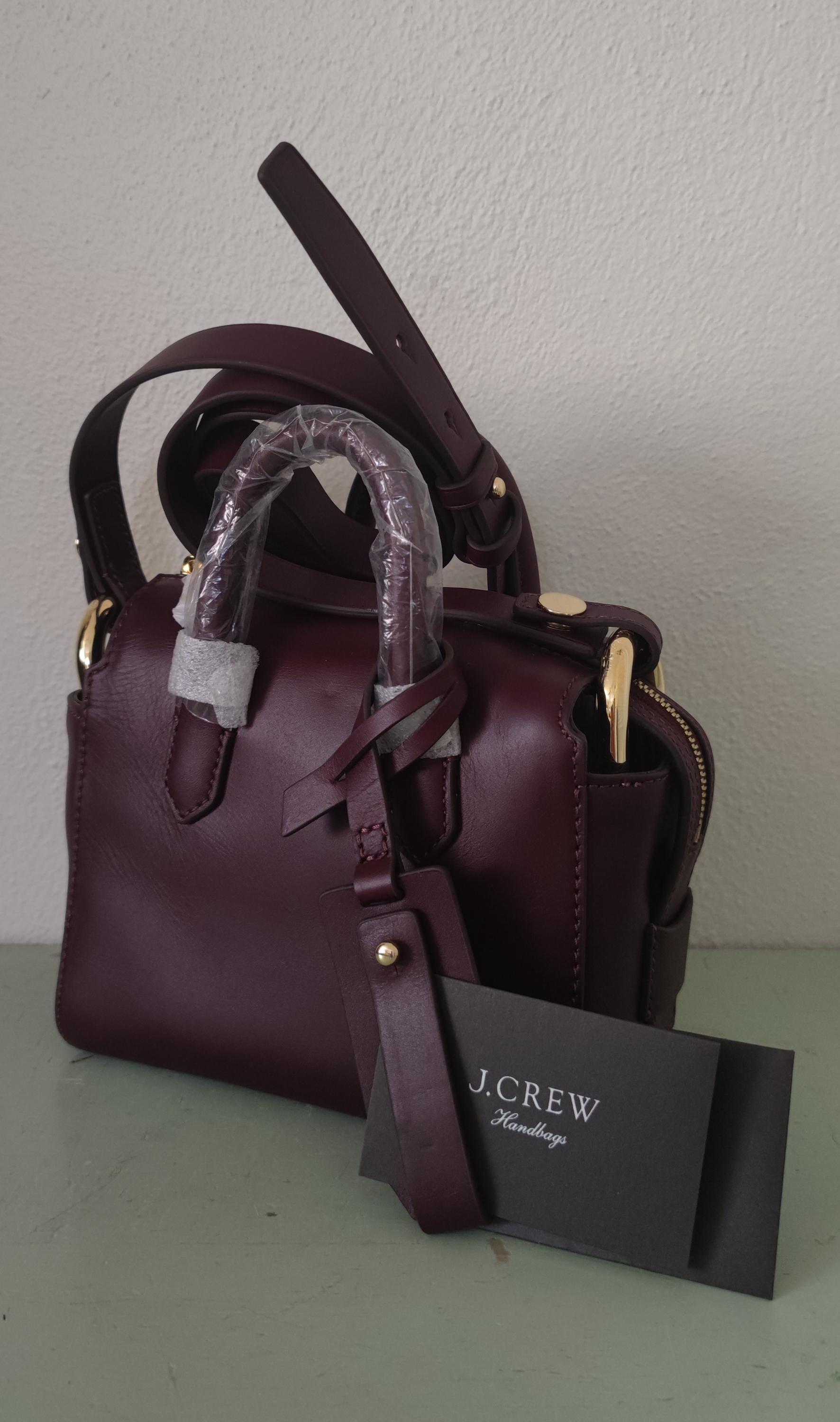 J Crew Mini Harper Satchel Cross Body Leather Bag New Never Worn W