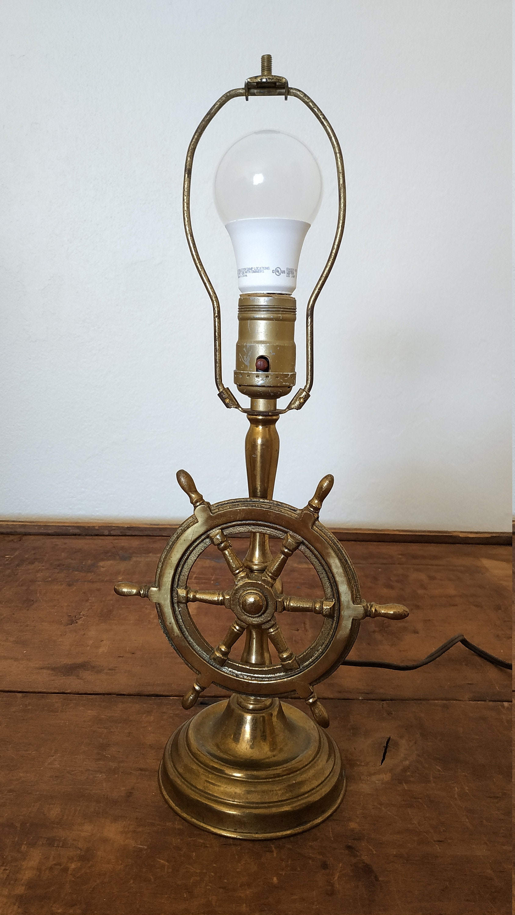 Vintage ship wheel on sale lamp