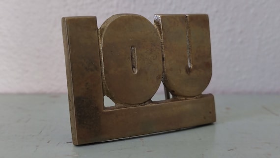 Solid Brass LOU Belt Buckle Vintage 1978 Baron Bu… - image 1