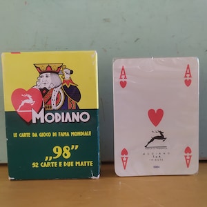 Modiano Poker 98 Red Unopened Deck Rummy Poker Playing Cards