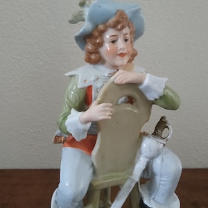 Antique German Registered Bisque Porcelain 11588 Lad Sitting in Chair