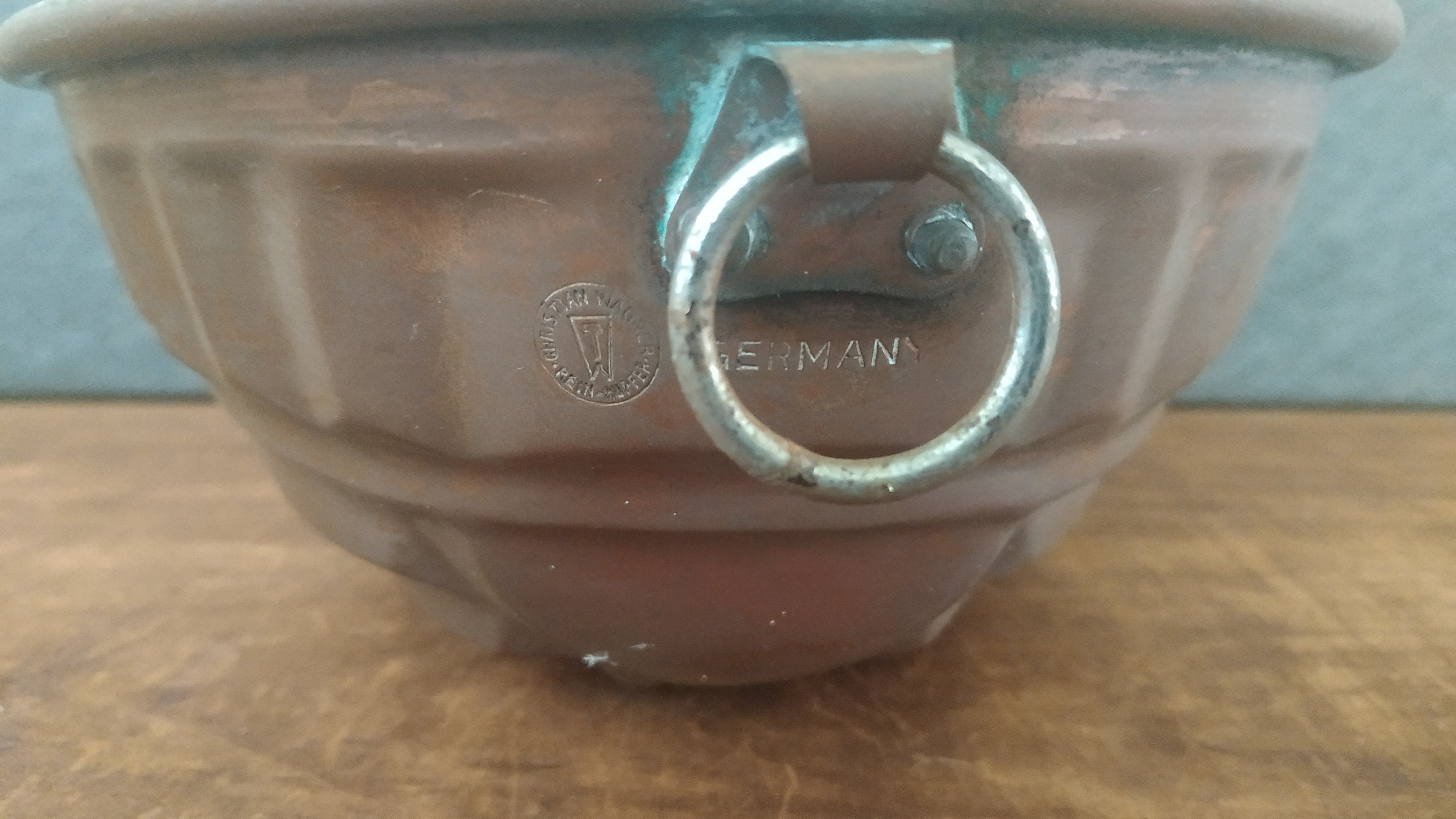 Antique Christian Wagner Rein Kupfer Copper Tin Lined Cake Jelly