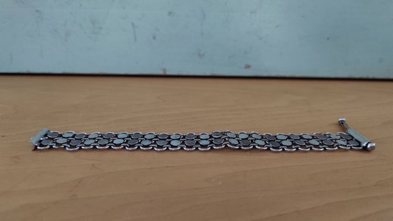 Solid Silver Wide Panel Mesh Weave Reversable Bra… - image 5