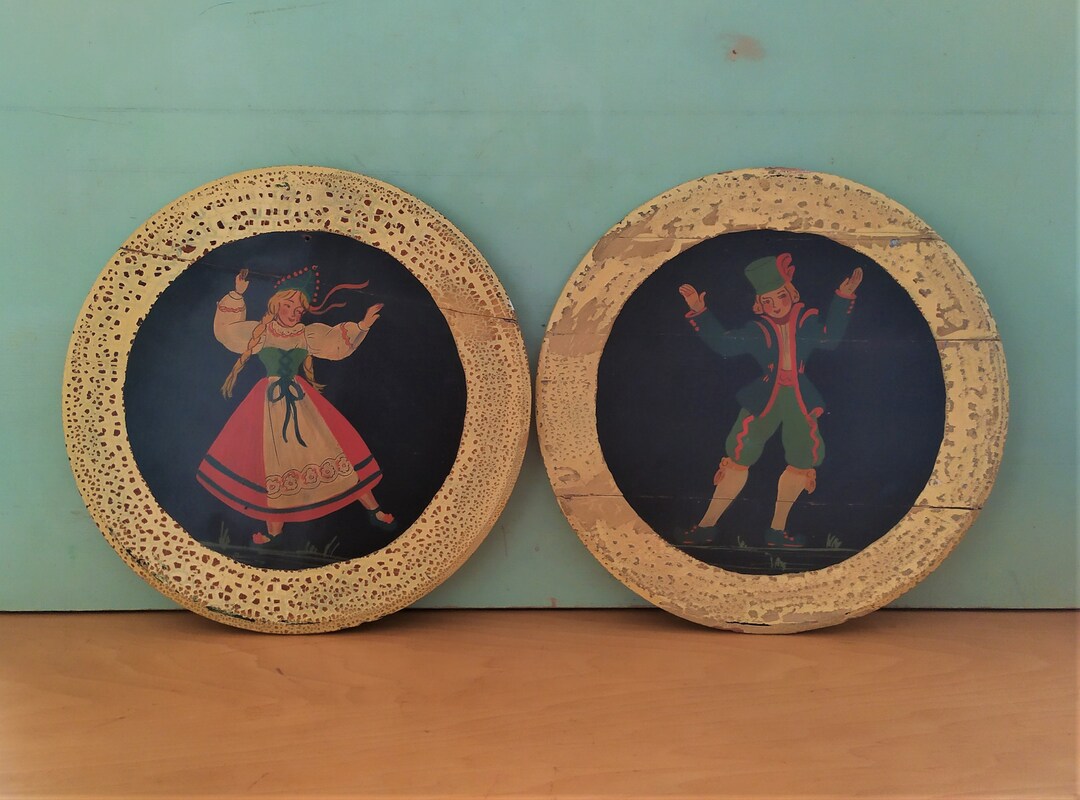 Northern European Folk Art Paintings Traditional Folk Costume Etsy