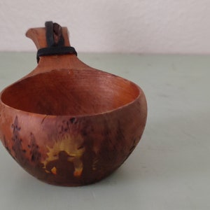 Antique  Norwegian Wood Ladle Cup Scandinavian Folk Art Antiques