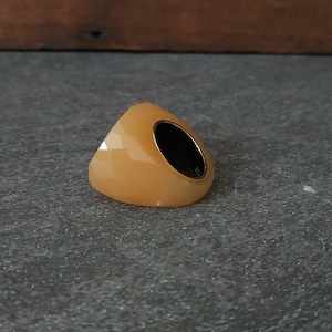 BCBG MAX AZRIA  Lucite Ring Chunky Amber/Butterscotch