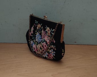 ヴィンテージ タペストリー おばあちゃん ハンドバッグ 財布 