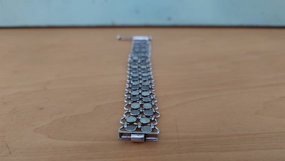 Solid Silver Wide Panel Mesh Weave Reversable Bra… - image 8