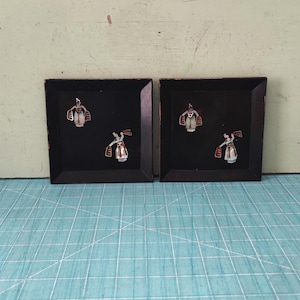 1930’s Japanese Lacquered Wood Square Fruit Trays with Mother of Pearl Inlay as Frames