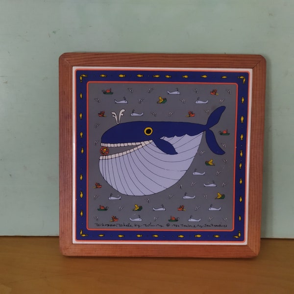 Whopper Whale By Win Ng of Taylor & NG San Francisco Hot Plate Trivet Wall Tile