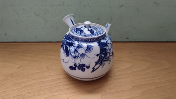 アンティーク 明治時代の日本磁器急須 青白 - Etsy 日本
