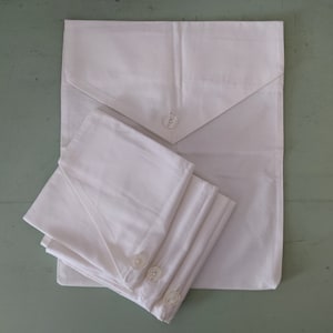 Vintage Handmade Soft White Dust Bags or Petite Pillowcases Set of Four