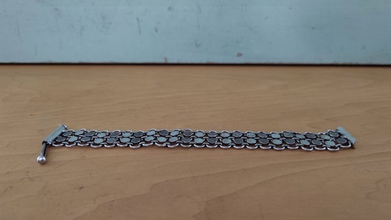 Solid Silver Wide Panel Mesh Weave Reversable Bra… - image 7