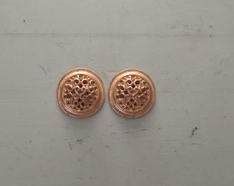Vintage Bluette gouden filigraan schoenclips gemaakt in Frankrijk