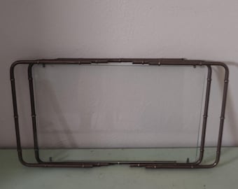 Hollywood Regency Style Faux Bamboo Silverplated Metal Tray