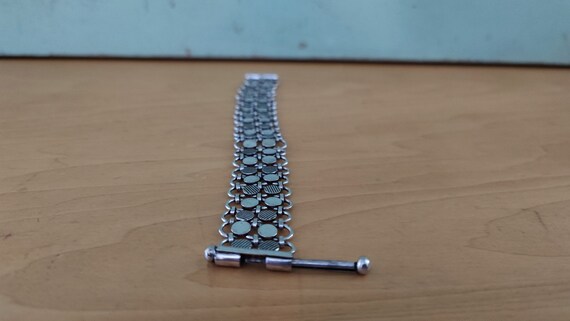 Solid Silver Wide Panel Mesh Weave Reversable Bra… - image 6