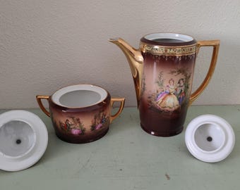 Antique Carlsbad FSK Czecho – Slovakia Chocolate Mocha Set by