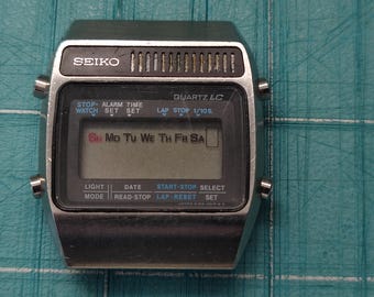 Cronómetro con alarma LCD de cuarzo Seiko A159-5019G / LCD funciona parcialmente / SOLO piezas