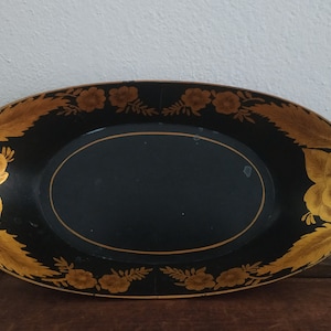 1940’s Tole Ware Breadbasket Decorative Gold