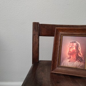 Vintage Jesus Night Light Kriebel & Bates Double Sided Lithograph By Warner Sallman