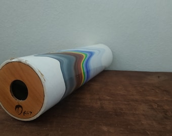 Peach Reynolds Vintage Kaleidoscope 1987 Burnt Orange, Orange, Green, Blue, Violet
