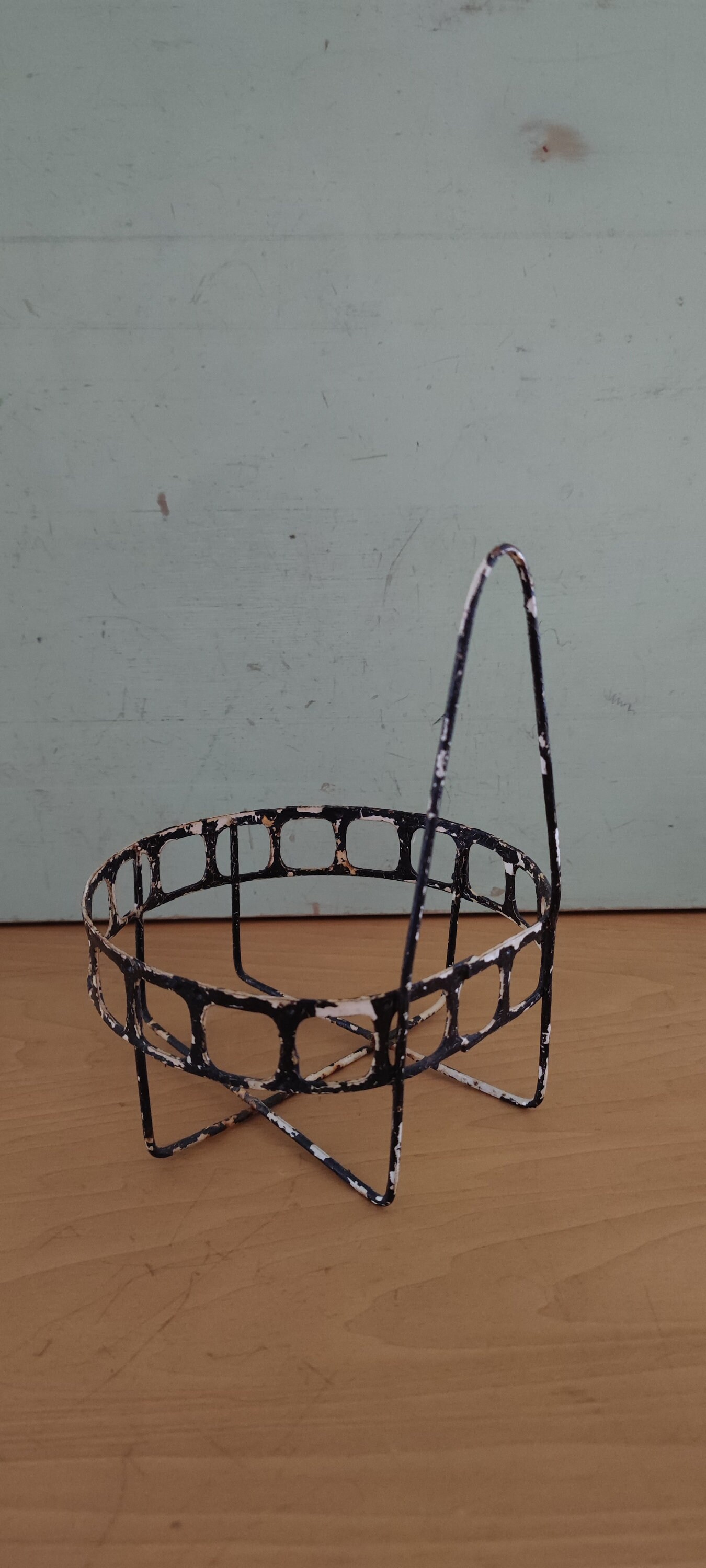 Antique Wire Basket Flower Pot Holder Fil De Fer Hanging Wire Etsy