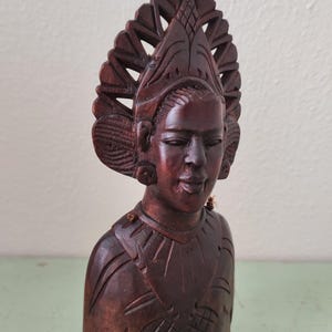 Vintage Dinner Bell Indonesian Wood Carved Balinese Male Figure for S.S. Sarna of New York