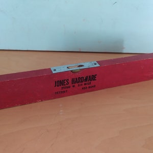 Vintage Wood Bubble Level Rule Jones Hardware Store Detroit Michigan