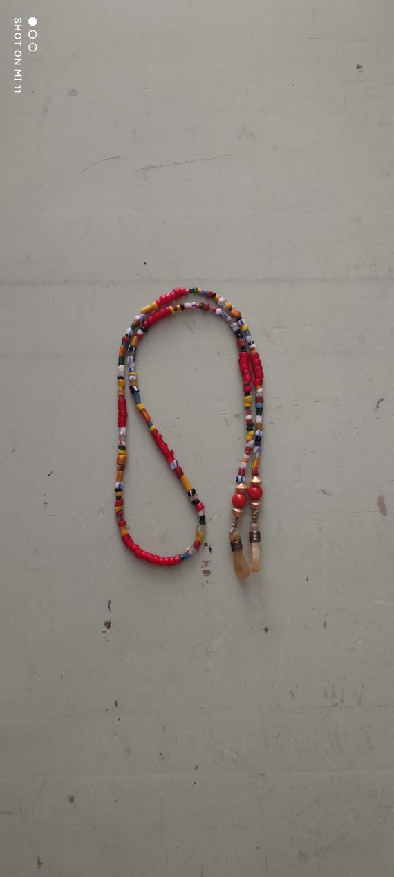 Glass Beaded Eye Glasses Lanyard Chain 1980’s Eyeglass Leash Lanyard