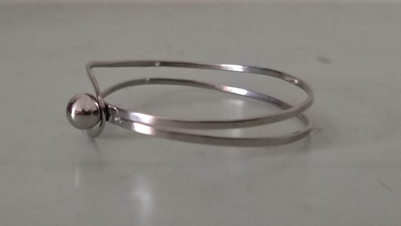 Scandinavian Silver Loop & Ball Bangle Bracelet S… - image 10