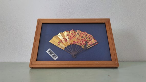 Japanese Framed Miniature Fan Table Stand Wood Frame … - Gem