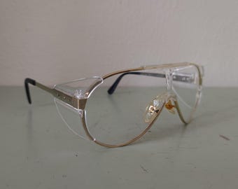 Vintage AO American Optical Safety Glasses - Grey Plastic Shields