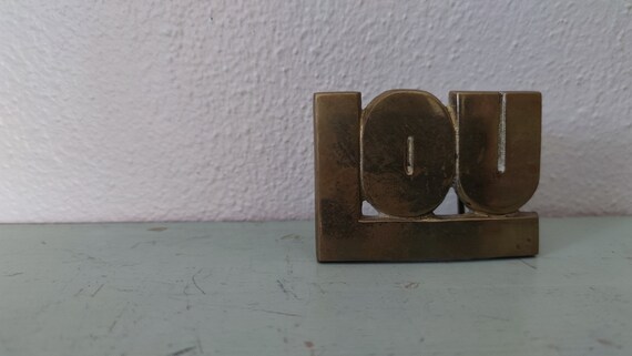 Solid Brass LOU Belt Buckle Vintage 1978 Baron Bu… - image 10