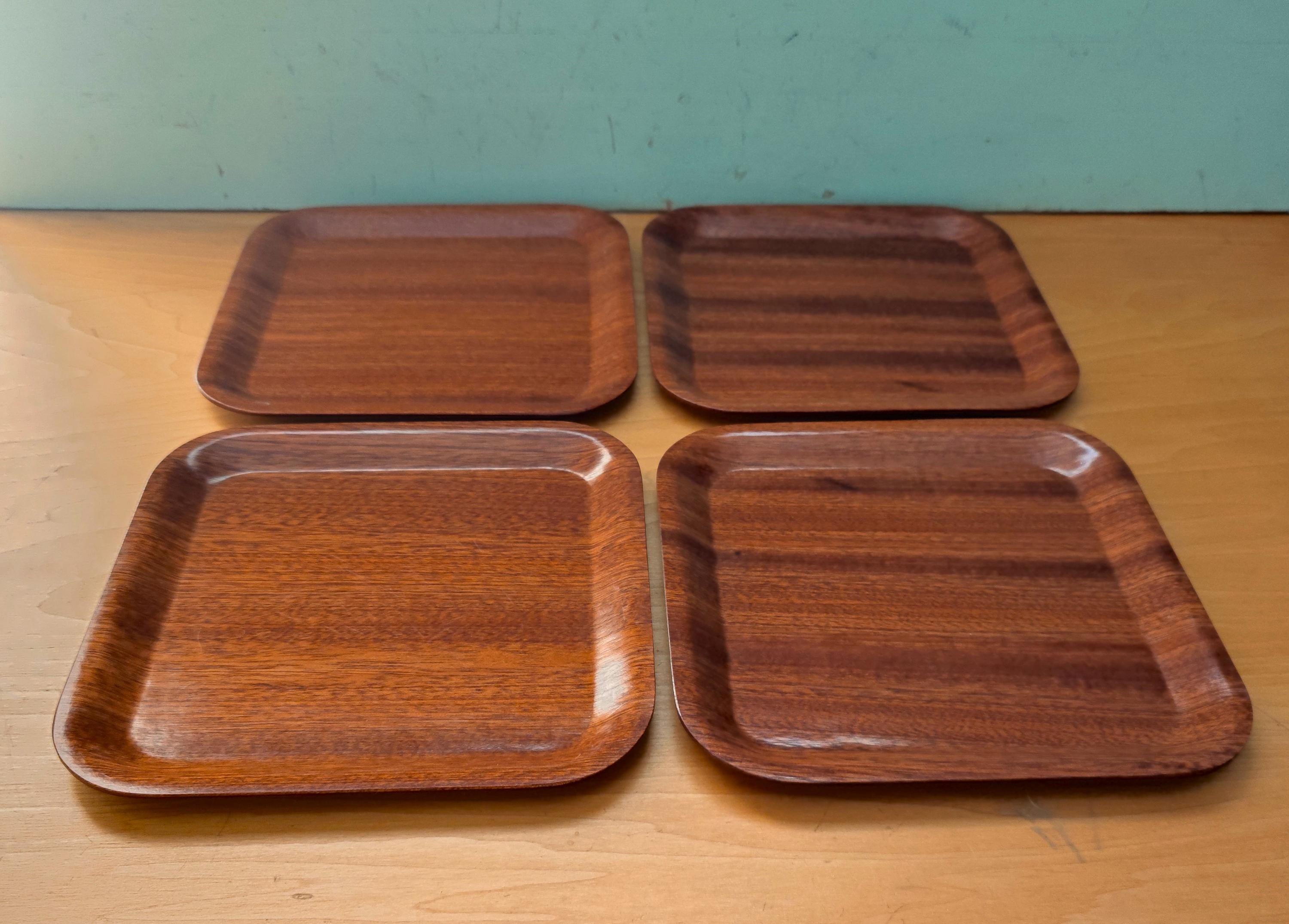 Backman of Finland Teak Serving Trays for Airlines 1950's