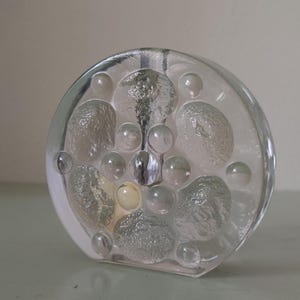 Heiner Duesterhaus for Walther Kristallglas  Hochglanz-Feuerpoliert West German Glass Bud Vase