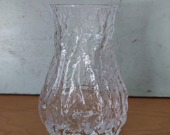 Ivv Selezione Ice Bark Glass Vase Italian Art Glass 1970’s