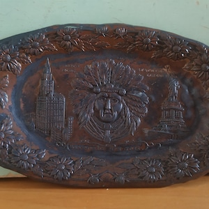 Antique Indian Chief New York Woolworth Souvenir Dish Early 1910’s