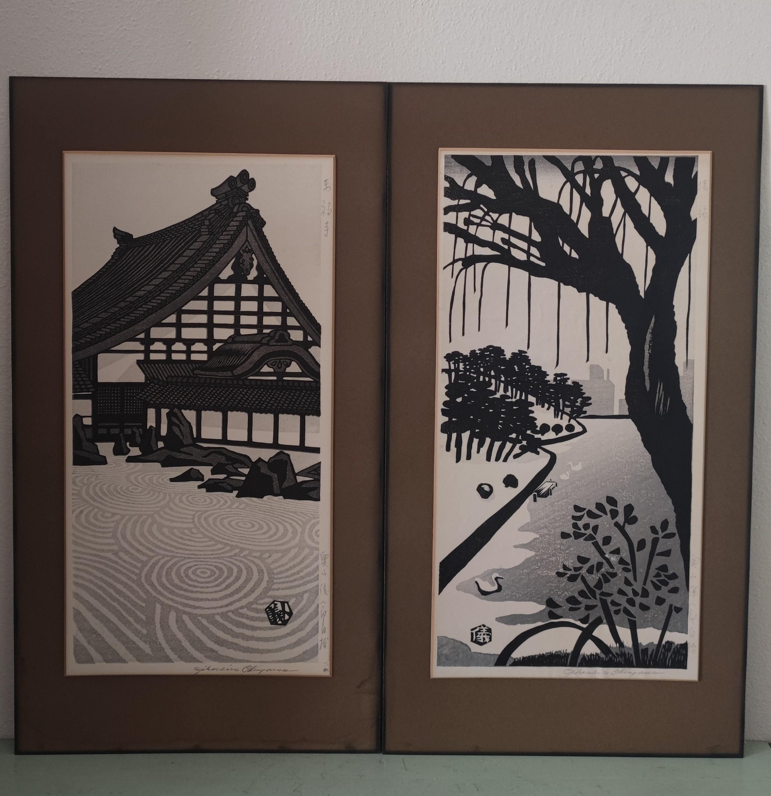 Gihachiro Okuyama Signed Wood Block Prints Tofukuji Temple and