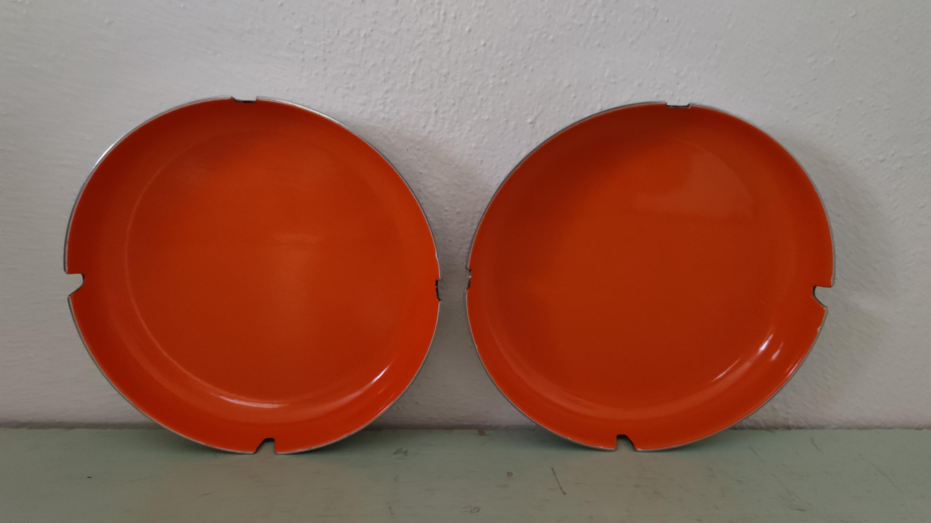 Leif Wessmann Associates Mid-century Orange Enamel & Chrome