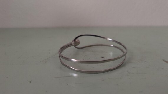 Scandinavian Silver Loop & Ball Bangle Bracelet S… - image 3