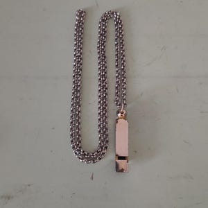 Vintage Solid Brass Whistle Gold Tone With Non-Tarnishing Heavy Chain Necklace