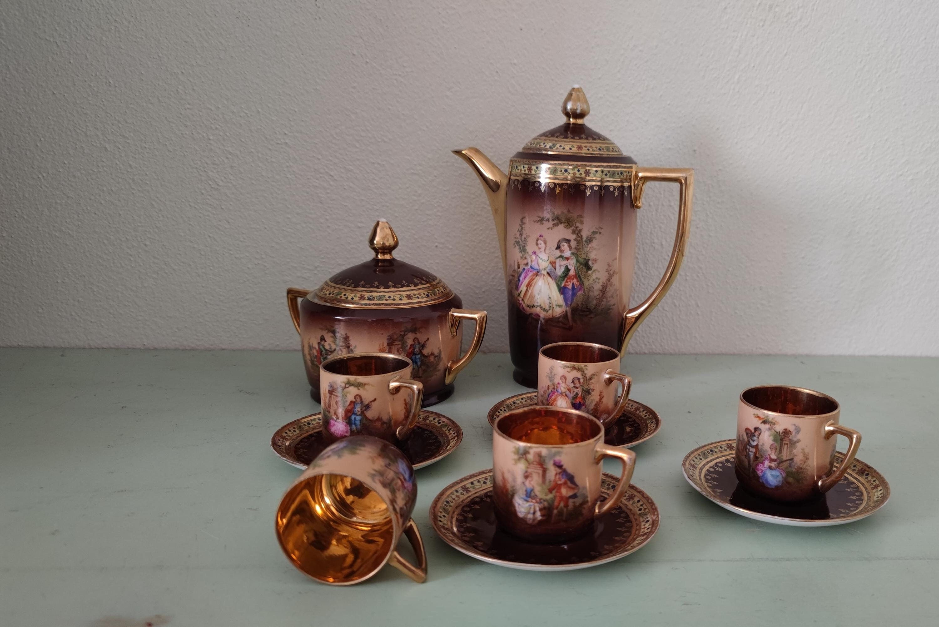 Antique Carlsbad FSK Czecho – Slovakia Chocolate Mocha Set by
