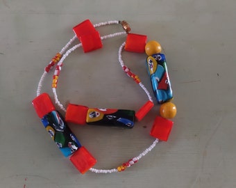 Collar de cuentas estilo Murano Millefiori vintage Cuentas de vidrio veneciano