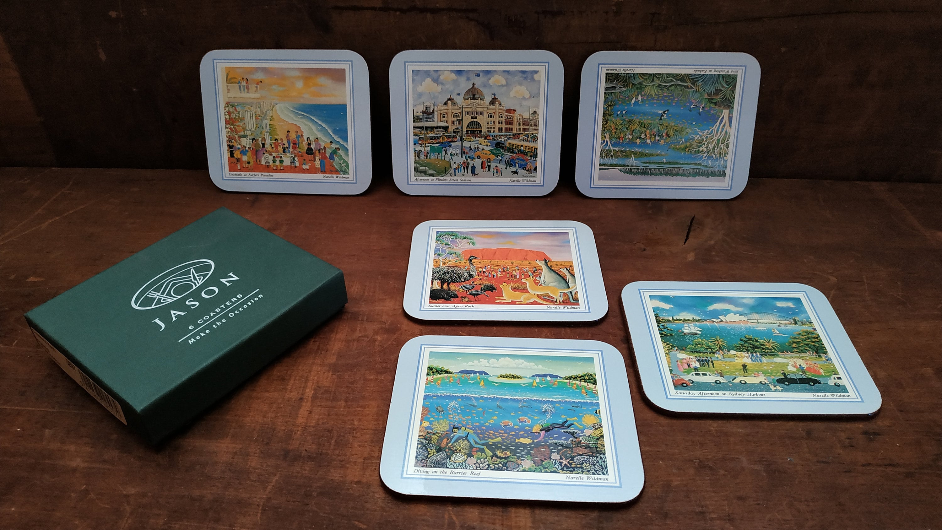 Jason New Zealand Coasters Australia Points of Interest Set of Six