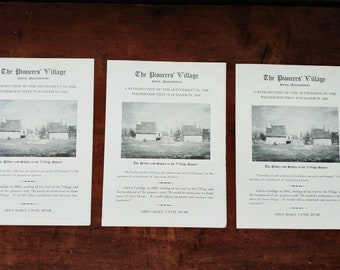 Jaren 30 Pioneer Village Salem Massachusetts Brochure PRIJS voor EEN/Drie beschikbaar